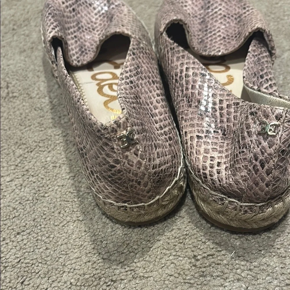 Sam Edelman Gray and pink hued kesia Espadrille Slip-Ons with Snakeskin Pattern